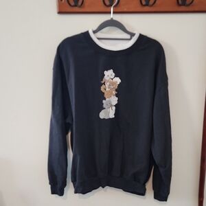 Womens Black Sweater with Vintage Design